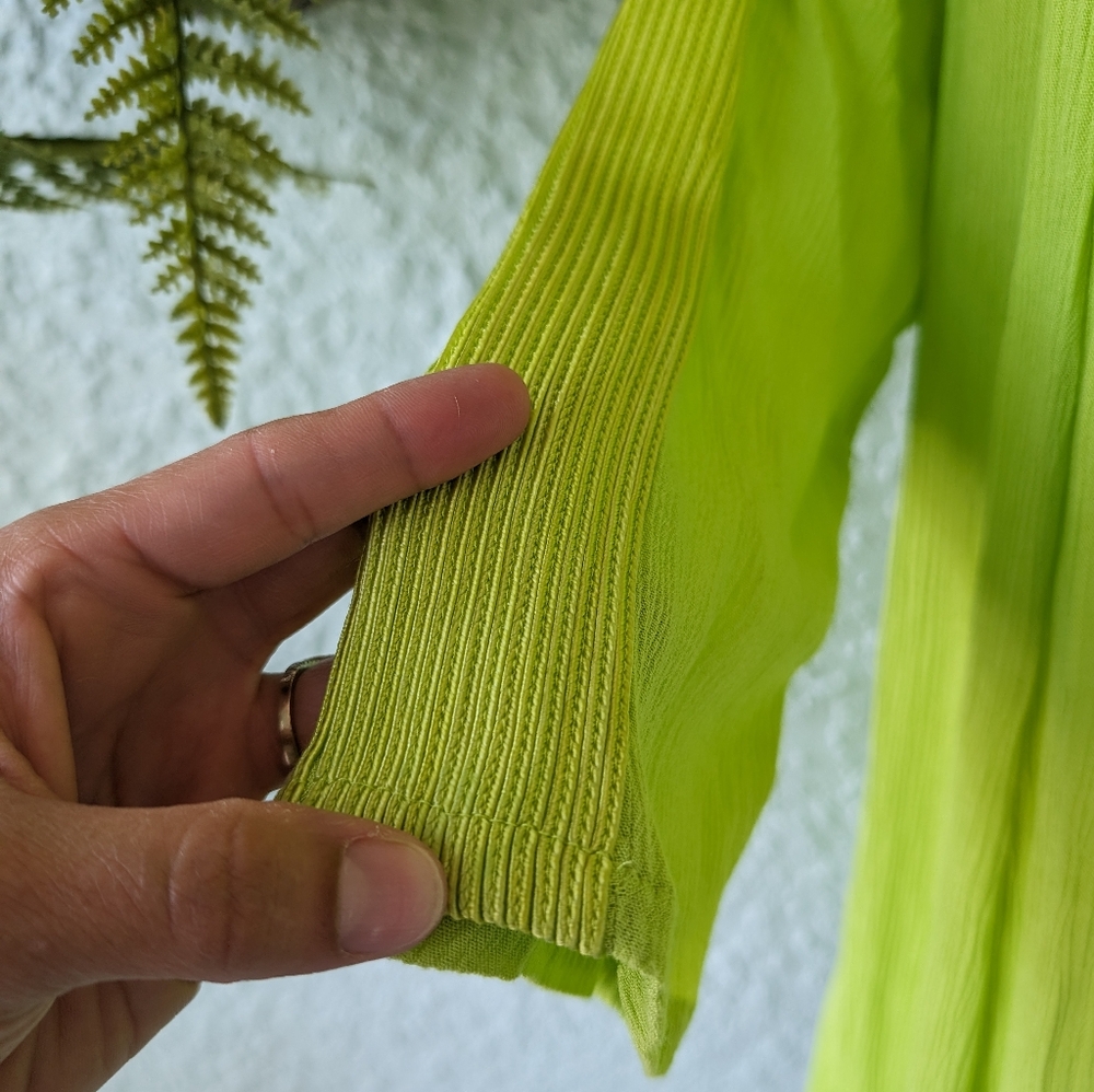 Soft Surrounding Full Button Down Green Asymmetri… - image 2